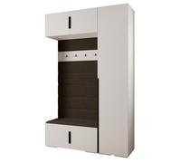 ABIKSMEBLE Set di mobili Inova 1 - Armadio moderno - per camera da letto, soggiorno, ingresso, cameretta - Mobile contenitoreper Vestirsi - 236,7x150x47cm - Bianco, Manila 04, Nero