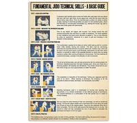 Abilità tecniche fondamentali del judo - Una guida di base per la conoscenza del taekwondo. Cartello in metallo con Nage No Kata (forme di lancio), poster, infografiche, decorazione da parete per pale