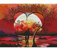 Abillyn Coppia in Love Tree - Kit per ricamo a punto croce, con stampa Albero dell'amore