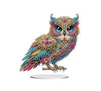 Abillyn Kit di ornamenti da tavolo con gufo colorato con strass, fai da te 5D, decorazione per la casa e la scrivania (gufo 3)