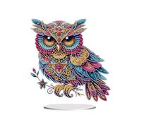 Abillyn Kit di ornamenti da tavolo con gufo colorato con strass, fai da te 5D, ornamento artistico con diamanti per la decorazione della casa e della scrivania (gufo 1)