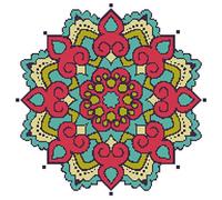 Abillyn - Kit per punto croce, motivo: mandala rosso e blu, con motivo stampato