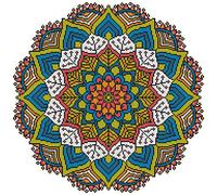Abillyn - Kit per punto croce, motivo mandala stampato con motivo stampato (Mandala 1)