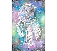 Abillyn - Kit per ricamo a punto croce, motivo: acchiappasogni, galassia con stelle e latte stampato (acchiappasogni)