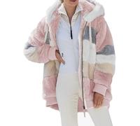 ABINGOO Giacca Donna Invernale Pile Cappotto con Cappuccio Zip Caldo Felpa | Cerniera Giubbotto Pelliccia Giacche Casual Parka Sciolto Giaccone Peluche Pecora Jacket Casa Cappotti