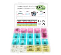ABINLIN Set di connettori per cavi, impermeabili, 280 pezzi, 10-26 AWG, connettori termoretraibili per auto, marine, barche (AWG10-26)