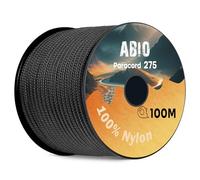 Abio Paracord 275, 2,2 mm, 100 m, corda di nylon per braccialetti, corde di tensionamento da campeggio, corda da muratore, corda per tenda militare, kit di sopravvivenza, kit di sopravvivenza, colore