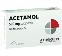 abiogen pharma spa Acetamol 500mg Paracetamolo Supposte Febbre e Dolore 10 Supposte