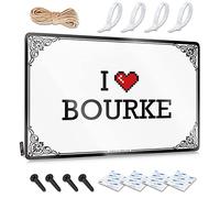 Abipuir Autunno Welcome Mats Outdoor I Love Bourke Targa in latta divertente tappetino esterno tappeto invernale per esterni (colore: colore, dimensioni: 30 x 40 cm)