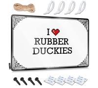 Abipuir Cartello per barbecue all'aperto I Love Rubber Duckies Targa in latta Cool Things Under 10 Dollars Beer Decor (colore: colore, dimensioni: 20 x 30 cm)