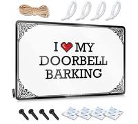 Abipuir Cartello per porta per camera da letto I Love My Doorbell Barking Tin Sign Bar Open Metal Sign Teen Stuff (colore: colore, dimensioni: 30 x 40 cm)