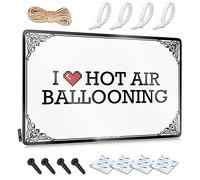 Abipuir Decorazione e accessori per la grotta dell'uomo I Love Hot Air Balloon Targa in latta Man CABE Decor accessori per camera da letto (colore: colore, dimensioni: 20 x 30 cm)
