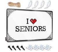 Abipuir Decorazione e accessori per la grotta dell'uomo I Love Seniors Targa in latta da uomo decorazione accessori per camera da letto (colore: colore, dimensioni: 20 x 30 cm)