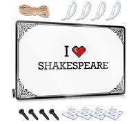 Abipuir Divertente cartello stradale "I Love Shakespeare" cartello di latta segnali di avvertimento per camera da letto scrivania decorazione per uomo (colore: colore, dimensioni: 20 x 30 cm)