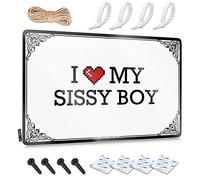 Abipuir Funny Sogns I Love My Sissy Boy Targa in metallo divertente decorazione artistica da parete per bagno (colore: colore, dimensioni: 30 x 40 cm)