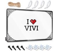 Abipuir Targa in latta con scritta "I Love Vivi", sarcastica, in metallo, materiale da bagno (colore: colore, dimensioni: 20 x 30 cm)