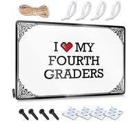Abipuir Targa in metallo con scritta "I Love My Fourth Graders", decorazione per cantina, regali economici sotto i 10 dollari (colore: colore, dimensioni: 30 x 40 cm)