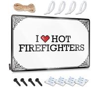 Abipuir Targhe in latta per garage I Love Hot Firefighters Targa in latta per bagno decorazione da parete unica per la casa (colore: colore, dimensioni: 20 x 30 cm)