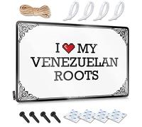 Abipuir Targhette per porta per camera da letto I Love My Venezuelan Roots Targa in metallo aperta per adolescenti (colore: colore, dimensioni: 20 x 30 cm)