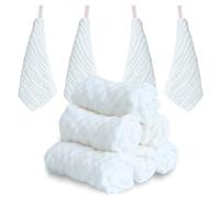 ABirdon 10 Pz Mussole Asciugamani Bambini, Cotone Organico Naturale Asciugamano Viso Neonato, 30cmx30cm Extra Morbidi Asciugamani da Bagno