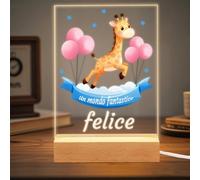 ABirdon Lampada Personalizzata con Nome Lampada Notturna Cameretta per Bambini e Bambine, 7 Colori, Idea Regalo Natale o Battesimo per Neonati, Bambini e Nipotine