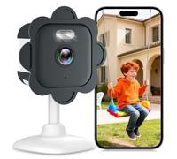 Abiso 2K Telecamera Wifi Interno da Finestra Sorveglianza 2.4G/5GHz Visione Notturna a Colori,Rilevamento del Movimento Umano,Registrazione 24/7,Installazione Facile e Veloce, Audio