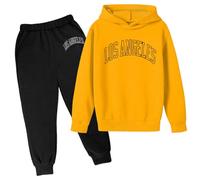 Abiti a due pezzi per ragazze Autunno Viaggio per ragazze Felpa con cappuccio per bambini Los Angeles California Athletic Toddler 2025 Set tuta da allenamento casual felpa e pantaloni della tuta Set 2
