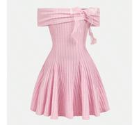 Abiti a maniche lunghe con spalle scoperte e fiocco per ragazze pre-adolescenti, outfit per il ritorno a scuola, magliette carine per la scuola, top rosa, top autunnali, top preppy per San Valentino, 