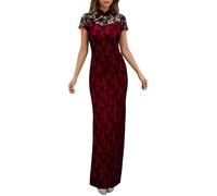 Abiti al Ginocchio Mezza Manica Corti Stile Donne Tailleur Scollo Giallo Un Padre Spagnole Nuova Carne 60 Ruches Damascato Gravidanza Alternativo Beneficenza Applicati Ci