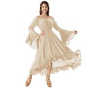 Abiti Anni 70 Donna Vestiti Da Donna Per Carnevale Halloween Con Maniche a Tromba Costume Gotico Lungo Elegante Abito Slim Fit Medievale Rinascimentale Maniche Lunghe Costumi Maxi Vestito Punk