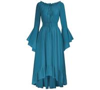 Abiti Anni 70 Donna Vestiti Da Donna Per Carnevale Halloween Con Maniche a Tromba Costume Gotico Lungo Elegante Abito Slim Fit Medievale Rinascimentale Maniche Lunghe Costumi Maxi Vestito Punk
