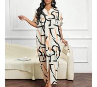 Abiti arabi con maniche a farfalla tessitura eleganti e casual per l`autunno e l`inverno L,M,S,XLStampa CasualeTessuto intrecciato