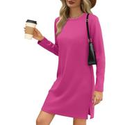 Abiti autunnali per le donne, abiti da viaggio leggeri per l'aeroporto, abito a maniche lunghe, abito casual a maniche lunghe,autunnale alla abiti da viaggio comodi per l'aeroporto (S,Rose Red)