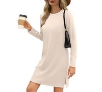 Abiti autunnali per le donne, abiti da viaggio leggeri per l'aeroporto, abito a maniche lunghe, abito casual a maniche lunghe,autunnale alla abiti da viaggio comodi per l'aeroporto (XL,Apricot)