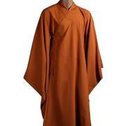 Abiti Buddisti Veste Meditazione Cappotto Lungo Abbigliamento da Monaco Monaco Shaolin Abiti da Kung Fu Uniformi da Meditazione Buddista Zen Lay Robe (Color : Orange, Size : XL)