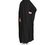 Abiti casual da donna a maniche lunghe Abaya Musulmano Preghiera Vestito 1 Arabo I Slamic Vestiti Maxi Abito Maxi Abiti per le Donne, Nero , Taglia unica
