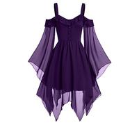 Abiti Con Di Pipistrello Da Donna Pipistrello Elegante Vestito Da Steampunk Vintage Gotico Da Palazzo Costumi Di Halloween In Pizzo Rinascimentale Abito Da Vampiro Cosplay Horror Costume Da Strega