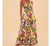 Abiti con spalline sottili e schiena scoperta con stampa tropicale e floreale per la Festa della Mamma, idee regalo per la Festa della Mamma, regalo dalla figlia, abiti estivi, outfit da spiaggia per 