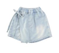 Abiti corti da concorso per ragazze, stile versatile per bambini di taglia media e grande, gonna estiva sottile, pantaloni per ginnastica giovanile (blu, 5-6 anni)