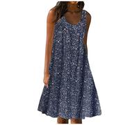 Abiti corti estivi da donna Boho floreale stampato pieghettato davanti senza maniche abito da canotta casual vestibilità ampia copricostume da spiaggia mini prendisole taglie forti I miei ordini