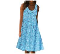 Abiti corti estivi da donna Boho floreale stampato pieghettato davanti senza maniche abito da canotta casual vestibilità ampia copricostume da spiaggia mini prendisole taglie forti I miei ordini