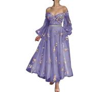 Abiti da ballo da donna in tulle per adolescenti pieghe abiti da festa di laurea abiti da ballo principessa abiti da ballo con lacci, Lavanda, 42