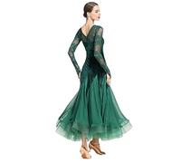 Abiti da ballo for sala da ballo Valzer Foxtrot da donna Abiti da competizione Standard nazionale for l'abbigliamento da ballo Waltz Tango Dance Performance Grande altalena ( Color : Green , Size : XX