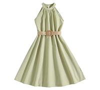 Abiti da Ballo per Bambina Senza Maniche in Solido Abito da Principessa per Bambine Vestito Color Oro