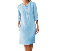 Abiti da Cerimonia Taglie Forti Donna-Abito Casual da Donna con Bottoni E Tasche per Casa E Viaggio, Versatile, Primavera Estate E Autunno