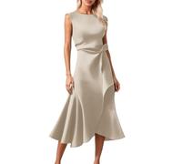 Abiti Da Cerimonia Vestito Donna Elegante Vestiti Sera Abito Sposa Curvy Eleganti Per Matrimonio Civile Lungo Lunghi Tutta Di Estivo A Balze Premaman Monospalla Prom Dress 5Xl Fiori Verde Smeraldo