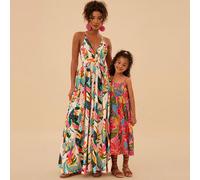 Abiti da donna a spalla scoperta con stampe tropicali e floreali, senza schienale, idee regalo per la festa della mamma, regalo dalla figlia, abiti estivi, look da spiaggia, outfit per rave e festival