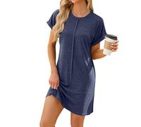 Abiti da Donna alla Moda, Abiti Estivi Senza Maniche, Abiti da Festa Eleganti e Casual, Abiti da Cocktail(Navy Blue,S)