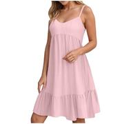 Abiti da donna UK Abito casual da donna con scollo a V a righe 2025 abiti da cocktail per donne UK Ladies stampa abito da festa elegante spiaggia club cocktail lavoro, rosa, XL