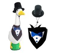 Abiti da giardino oche, vestiti da oche portici,Set ufficiale di decorazione di oche | Grandi dimensioni 23 pollici di altezza gentiluomo animale sigle cappelli farfalla